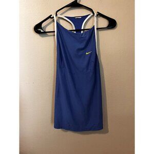 Women's Nike Blue/Green Workout Tank w/ Built In Bra Size M [EXCELLENT]
